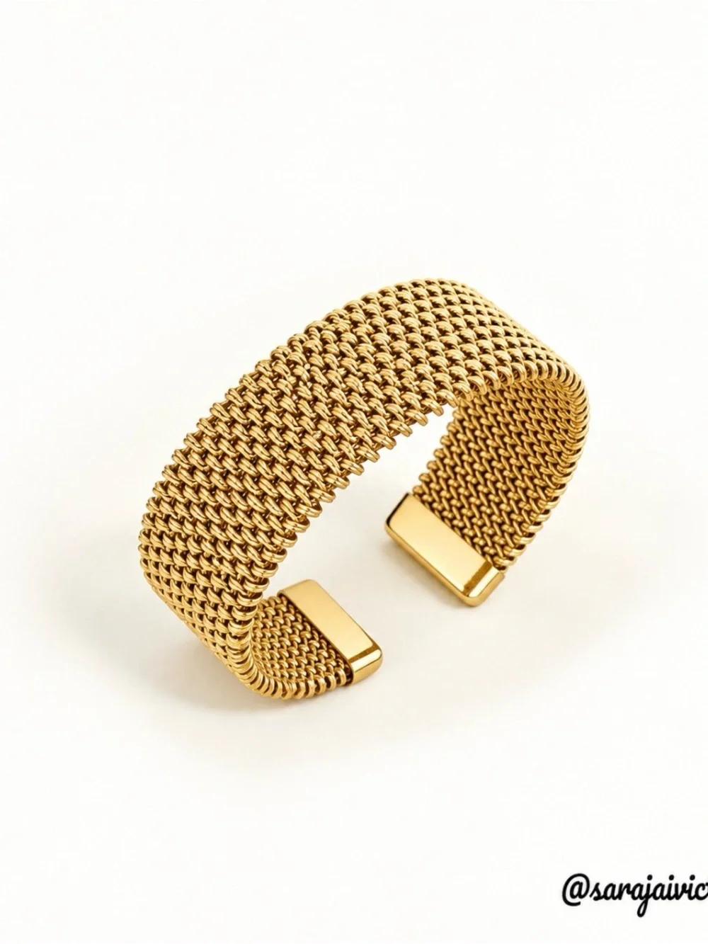 Gold color Mesh Cuff Bracelet - Men Accessories